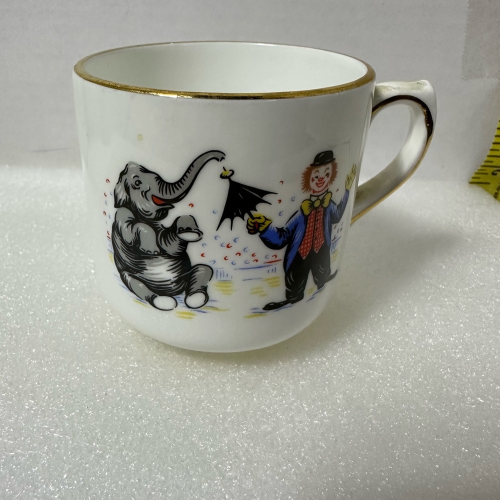 Vintage Circus Mug with Elephant and Clown